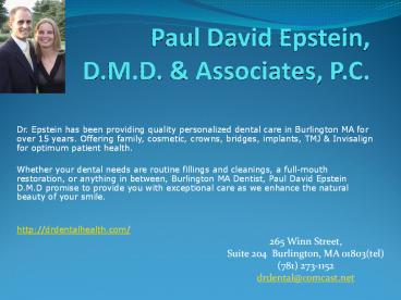 Dentist in Burlington MA