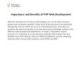 Importance and Benefits of PHP Web Development PowerPoint PPT Presentation