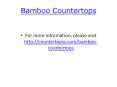 Bamboo Countertops PowerPoint PPT Presentation