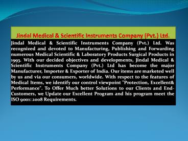Scientific  Equipments  Manufacturers