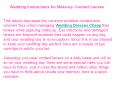 Wedding Instructions for Make-up  Contact Lenses