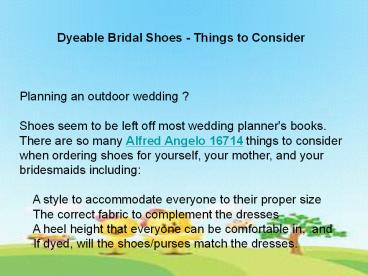 Dyeable Bridal Shoes - Things to Consider