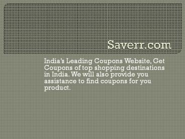 Saverr Shopping Coupons Website