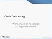 Oracle Outsourcing: Why Consider an Application Management Provider