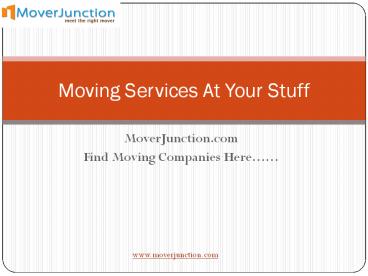Moving Services- Find Moving Companies