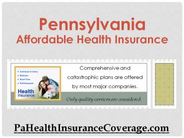 Health Insurance Pennsylvania - Affordable Individual Plans