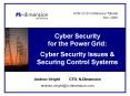 Cyber Security for the Power Grid: Cyber Security Issues PowerPoint PPT Presentation