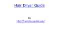 Hair Dryer Guide
