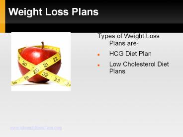 Weight Loss Diet Plans