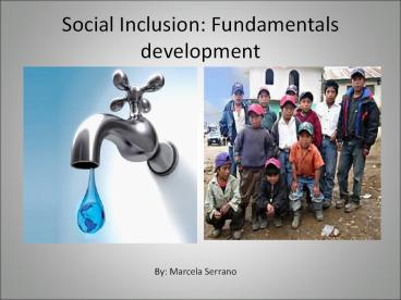 Social Inclusion : Fundamentals and Development – Maria Marcela Serrano
