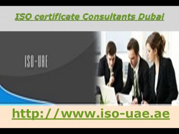 ISO certificate Consultants Dubai