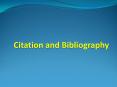 Citation and Bibliography PowerPoint PPT Presentation