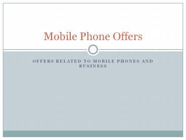 Mobile phones Offers