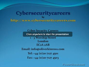 Cyber security jobs