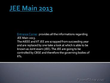 JEE Main 2013