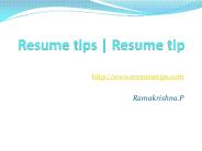 Resume tips | Resume tip