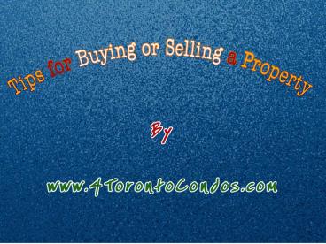 Real estate tips for buyers and sellers