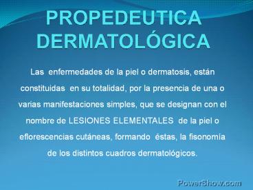 Lesiones Esenciales en Dermatología