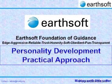 Earthsoft Foundation of Guidance presents personality development, know your manager