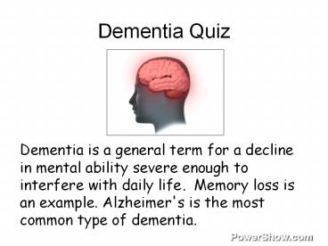 Dementia Quiz PPT