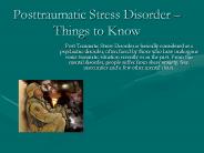 Post-Traumatic Stress Disorder