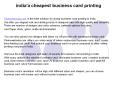 india's cheapest business card printing PowerPoint PPT Presentation