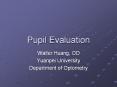 Pupil Evaluation Walter Huang, OD Yuanpei University PowerPoint PPT Presentation