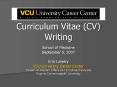 Curriculum Vitae (CV) Writing School of Medicine September PowerPoint PPT Presentation