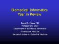 Biomedical Informatics Year in Review PowerPoint PPT Presentation
