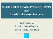 Oracle Hosting Services Providers (OHSP) and Oracle