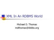 XML In An RDBMS World