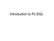 Introduction to PL/SQL