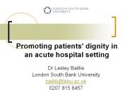 Promoting patients' dignity in an acute hospital setting
