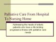 Palliative Care From Hospital To Nursing Home PowerPoint PPT Presentation