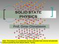 SOLID STATE PHYSICS PowerPoint PPT Presentation