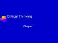 Critical Thinking PowerPoint PPT Presentation