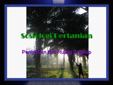 Sosiologi Pertanian