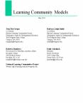 Learning Community Models PowerPoint PPT Presentation