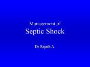 Management of Septic Shock
