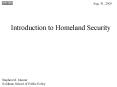 Introduction to Homeland Security PowerPoint PPT Presentation