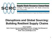 Disruptions and Global Sourcing: Building Resilient Supply Chains