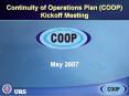 Continuity of Operations Plan (COOP) Kickoff Meeting PowerPoint PPT Presentation