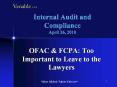 Internal Audit and Compliance April 26, 2010 PowerPoint PPT Presentation