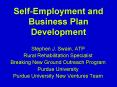 Self-Employment and Business Plan Development PowerPoint PPT Presentation