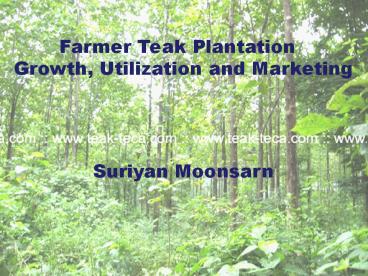 Greenfield Business Energy crops and TREE BOND Project