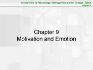 Chapter 9 Motivation and Emotion