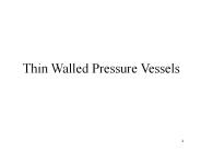 Thin Walled Pressure Vessels