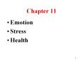 Chapter 11 Emotion Stress Health * * * * * Feel-good PowerPoint PPT Presentation