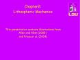 Lithospheric Mechanics PowerPoint PPT Presentation