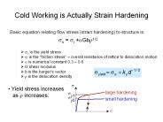 Cold Working is Actually Strain Hardening
